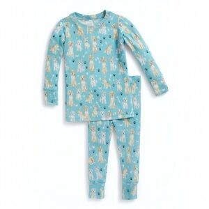 Lev Baby Bamboo Pajama Set Blue Dog Print Size 3T Soft Sleepwear Loungewear
